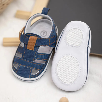 Meckior Baby Canvas Casual Boy Shoes Anti-Slip Rubber Bottom Infant Toddler Newborn First Walker Baby Boy Girl First Sandals