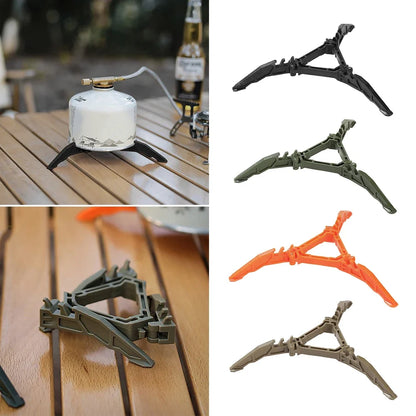 Nylon Gas Canister Stand Foldable Outdoor Gas Tank Bracket Camping Stove Bottle Stand Universal Tripod Folding Canister Stand