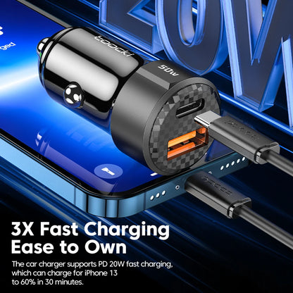 50W QC PD 3.0 Car Charger Quick Charge 4.0 USB Type C Car Fast Charging For iPhone 12 13 14 Huawei Samsung Xiaomi POCO