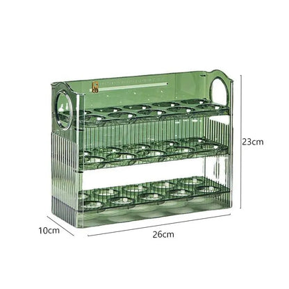 Kitchen Large Capacity Egg Fridge Storage Box - Portable Multi-Layer Egg Tray Organizer, Convenient Opening/Closing Egg Holder