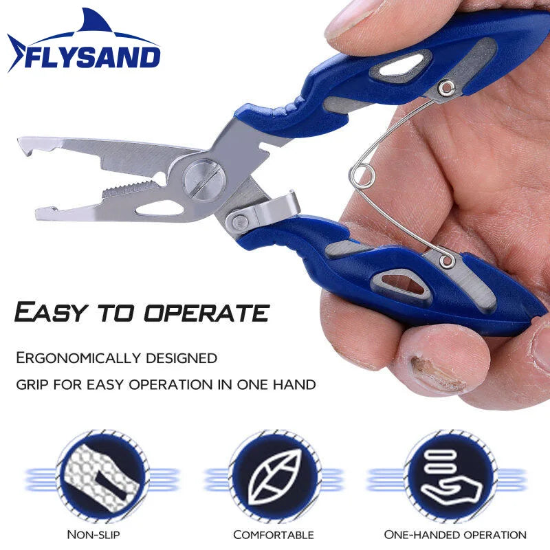 Fishing Plier Scissor Line Cutter Hook Remover Split Ring Opener Cutting Tongs Multifunction Scissors Fishing Accessories