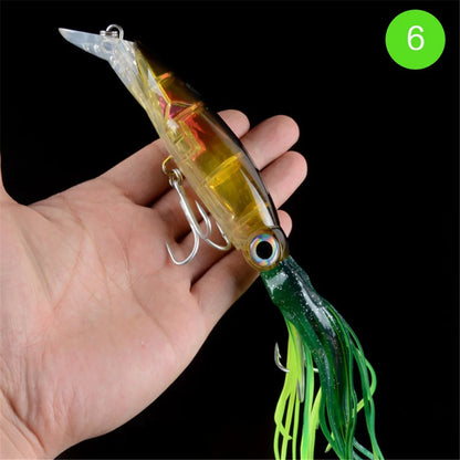 Large Lifelike Octopus Fishing Lure With 2 Treble Hook Luminous Squid Jigs Artificial Simulation Squid Hard Fishing Lure