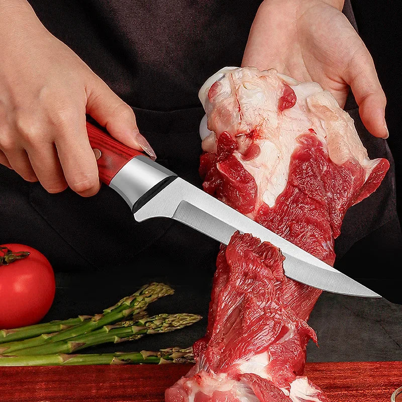 Stainless Steel Boning Knife Kitchen Knife for Meat Cleaver Fruit Paring Vegetable Knife Pork Beef Sheep Meat Cutting Knife