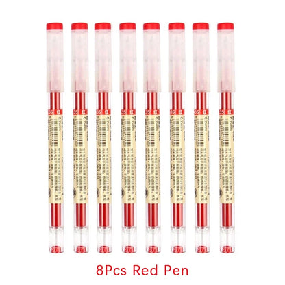 54Pcs/Set 0.35mm Gel Pens Office School Exam Sign Ballpoint Pen Blue Red Black Ink Replaceable Pen Refill Rods Kawaii Stationery