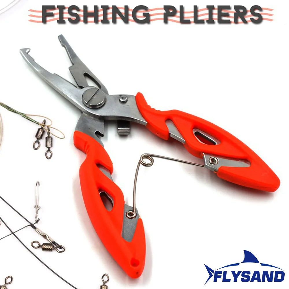 Fishing Plier Scissor Line Cutter Hook Remover Split Ring Opener Cutting Tongs Multifunction Scissors Fishing Accessories