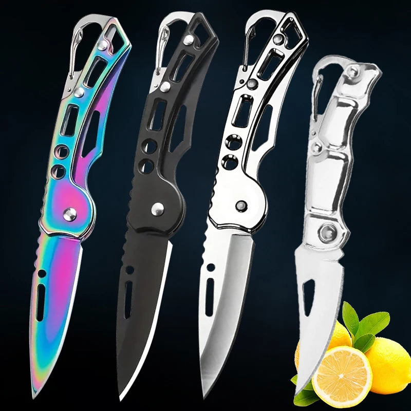 Folding Fruit Knife, Stainless Steel Outdoor Knife with Non-slip Handle for Kitchen Accessories Pocket Knife