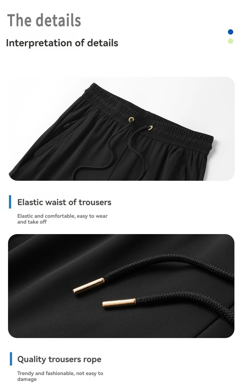 Summer Thin Ice Silk Couple Sports Pants Absorb Sweat Quickly Dry Comfortable and Breathable Men's Casual Sports Pants