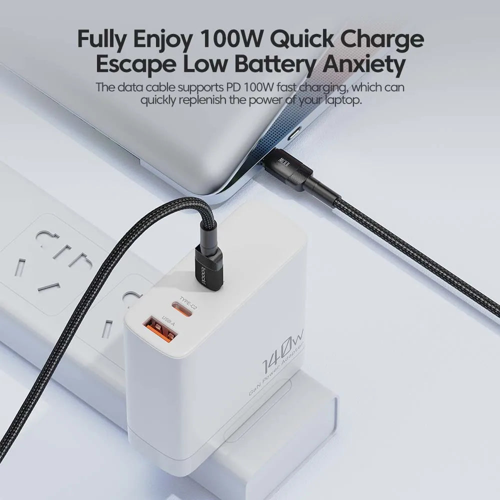 100W Type C to USB C Cable PD 3.0 Quick Charge 4.0 Fast Charging Type C to Type C for iPhone 15 Macbook Samsung Xiaomi