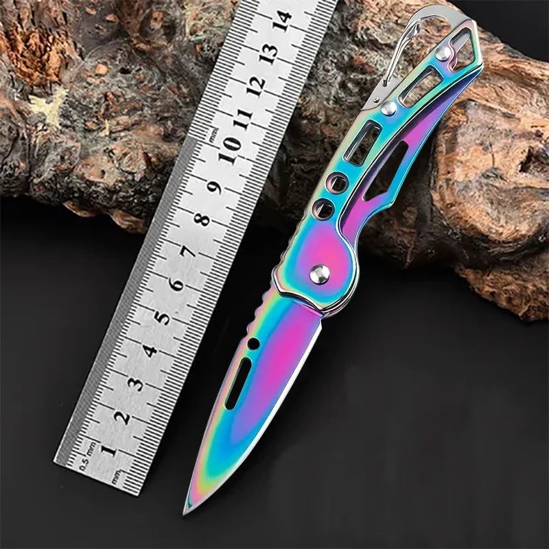 Folding Fruit Knife, Stainless Steel Outdoor Knife with Non-slip Handle for Kitchen Accessories Pocket Knife