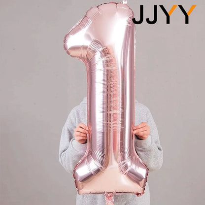 Foil Numbered Balloons 0-9 Balloons Birthday Wedding Birthday Decorations Supplies Anniversary Gift Party Decoration 32Inch 1PC