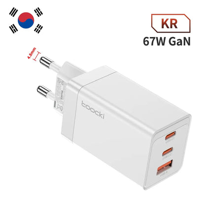 67W GaN USB C Charger 65W Quick Charge QC 4.0 PD 3.0 45W Type C Fast USB Charger For iPhone 16 15 14  Pro Samsung MacBook