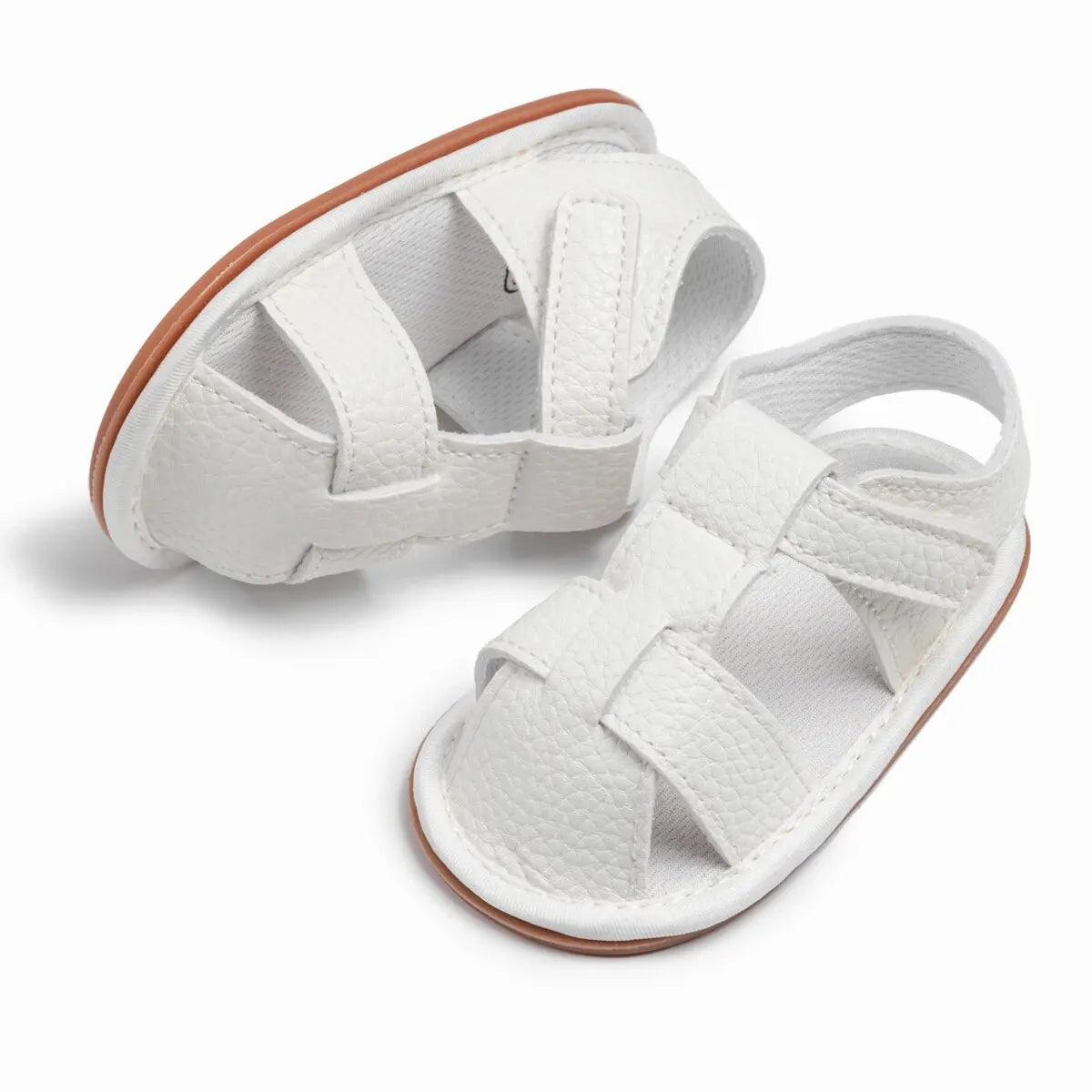 Meckior 2024 New Summer Baby Sandals PU Leather Low Top Baby Boys Girls Sandals Soft Anti-slip Newborn Leisure Infants Shoes