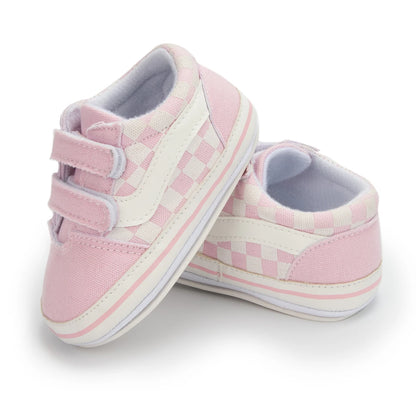 2023 New Baby Canvas Sneakers Anti-slip Soft Plaid Baby Boy Girl Shoes Newborns First Walkers Infant Baby Unisex Casual Shoes