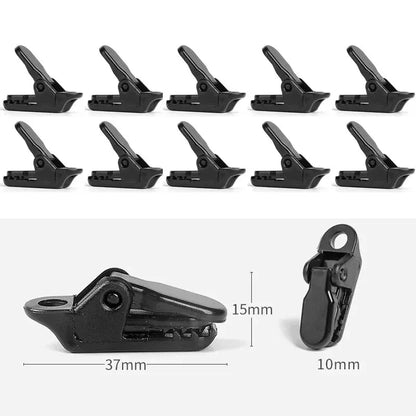 10Pcs Outdoor Tarpaulin Clips Camping Tents Awning Wind Rope Clamp Equipment Plastic Clip Buckle Fixed Jaw Grip Hook Accesorios