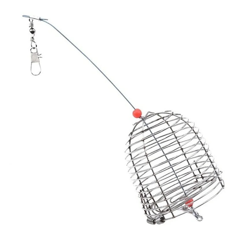 Fishing Cage Fishing Stainless Steel Bait Cage Basket Feeder Holder Fishing Lure Cage 3 Sizes S/M/L Fishing Feeder Cage