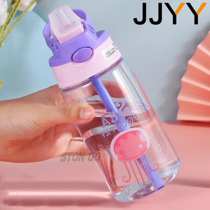 1PC Kids Water Sippy Cup Kids Water Bottle with Straw and Handle Portable Drinking Bottle Cup Children