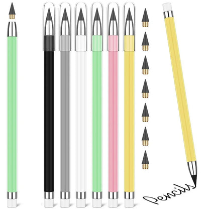 6/12/18pcs Inkless Pencil,Forever Pencil Reusable Everlasting Unlimited Pencil Writing Drawing Students Office School Supplies