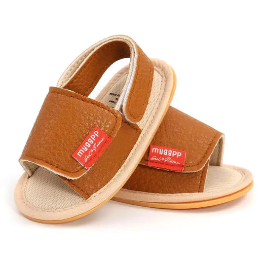 Baby Sandals Baby Boys Baby Girls Shoes Non-slip PU Leather Bow Baby Walking Soft Rubber Bottom Hundred Garden Shoes