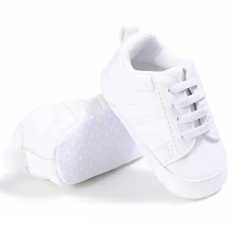 Meckior Baby Sneakers Classical Sport Soft Sole PU Leather Shoes Streaks Multi-Color First Walker Newbor Baby Boy Girl Shoes