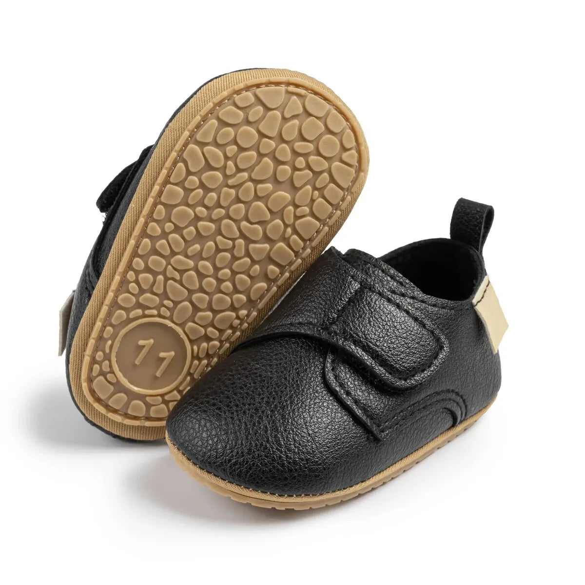 Meckior Baby Boys Girls Shoes Rubber Sole Anti-Slip Classic Pu Leather Toddler Shoes First Walking Flat Lazy Infants Crib Shoes