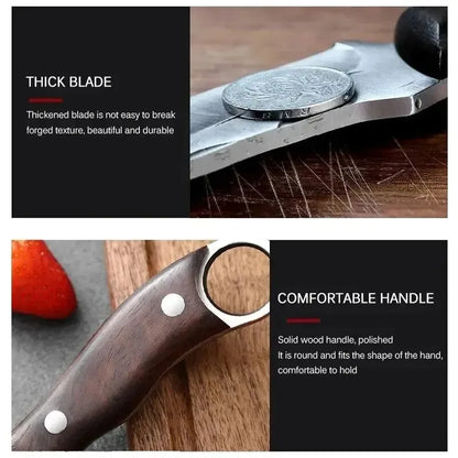 Sharp Boning Knife Stainless Steel Meat Cleaver Kitchen Knife Handmade Forged Chef's Knife for Household Wooden Handle Butcher