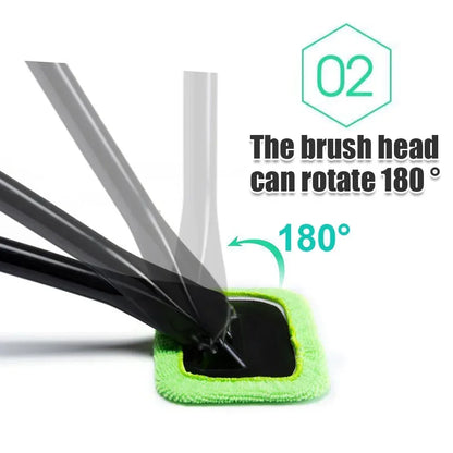 Car Window Cleaner Brush Kit Windshield Cleaning Wash Tools Inside Interior Auto Glass Wiper with Long Handle Car Accessories