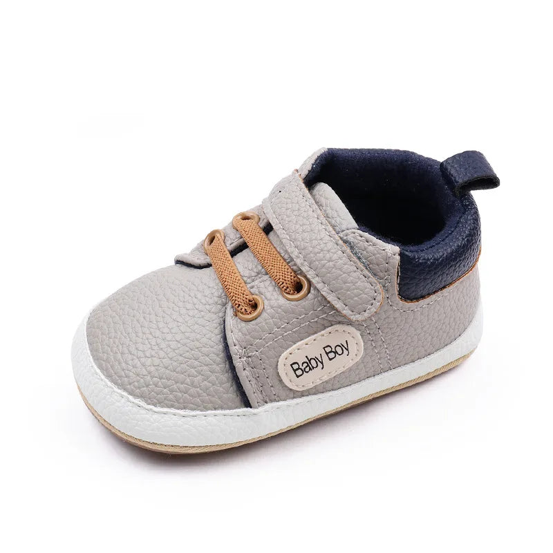 Meckior 2024 New Arrivals Baby Boys Girls PU Leather Sports Shoes Casual Rubber Bottom Anti Slip Toddler Shoes First Walkers