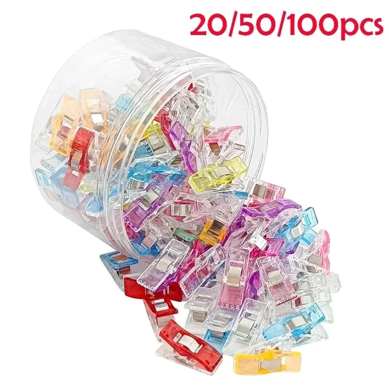 20/50/100PCs Sewing Clips Plastic DIY Crafting Crocheting Knitting Clothing Clips  Assorted Colors Craft Securing Quilting Clip