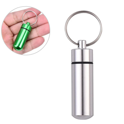 Aluminum Alloy Pill Keychain Holder Small Pill Box Pill Case Waterproof Pill Organizer Stonego Portable Pill Holder Keychain