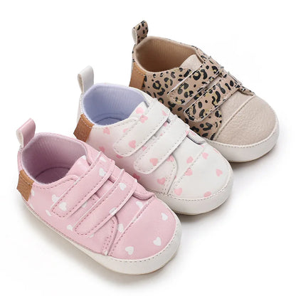 Meckior New Baby Boy Girl Shoes PU Leather Sneakers Rubber Bottom Non-slip Lightweight First Walker Crib Shoes 0-18 Months