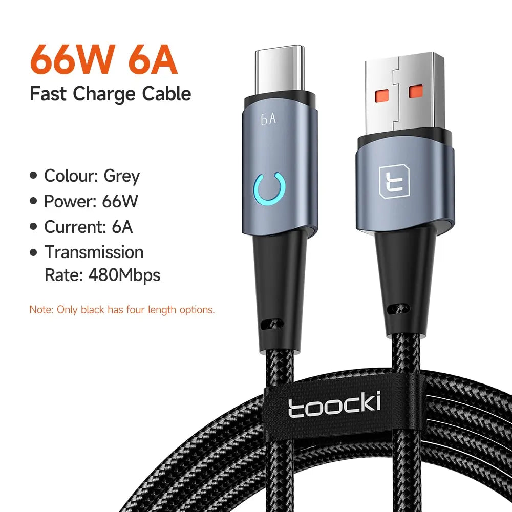 USB A to Type C or Lightning  for iPhone 14 13 12 Pro Max 8 7 plus Xiaomi Led Charger Cable USB C  Fast Charging Wire