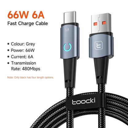 USB A to Type C or Lightning  for iPhone 14 13 12 Pro Max 8 7 plus Xiaomi Led Charger Cable USB C  Fast Charging Wire