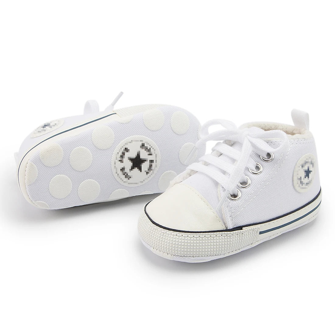 Meckior Winner Baby Shoes Boys Girls Star Canvas Sneaker Boots Cotton Anti-Slip Sole Infant First Walkers Toddler Crib Shoes