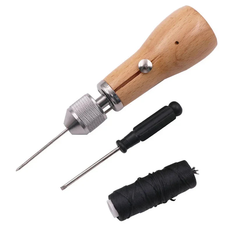 DIY Leather Sewing Awl Thread Kit Manual Sewing Machine Speedy Stitcher Leather Craft Stitching Shoemaker Canvas Repair Tools