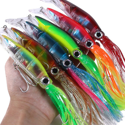 Large Lifelike Octopus Fishing Lure With 2 Treble Hook Luminous Squid Jigs Artificial Simulation Squid Hard Fishing Lure