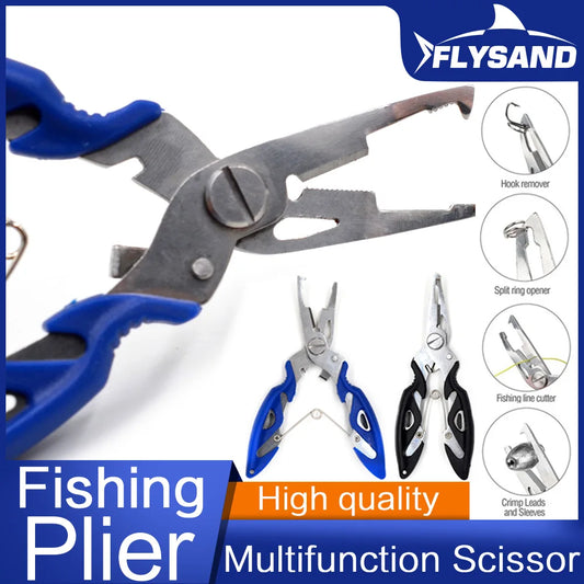 Fishing Plier Scissor Line Cutter Hook Remover Split Ring Opener Cutting Tongs Multifunction Scissors Fishing Accessories