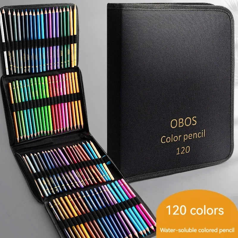 200/120/72/48 Colored Pencils Oil / Watercolor Color Pencils with Cloth Bag For Professional Drawing Sketching Art Supplies