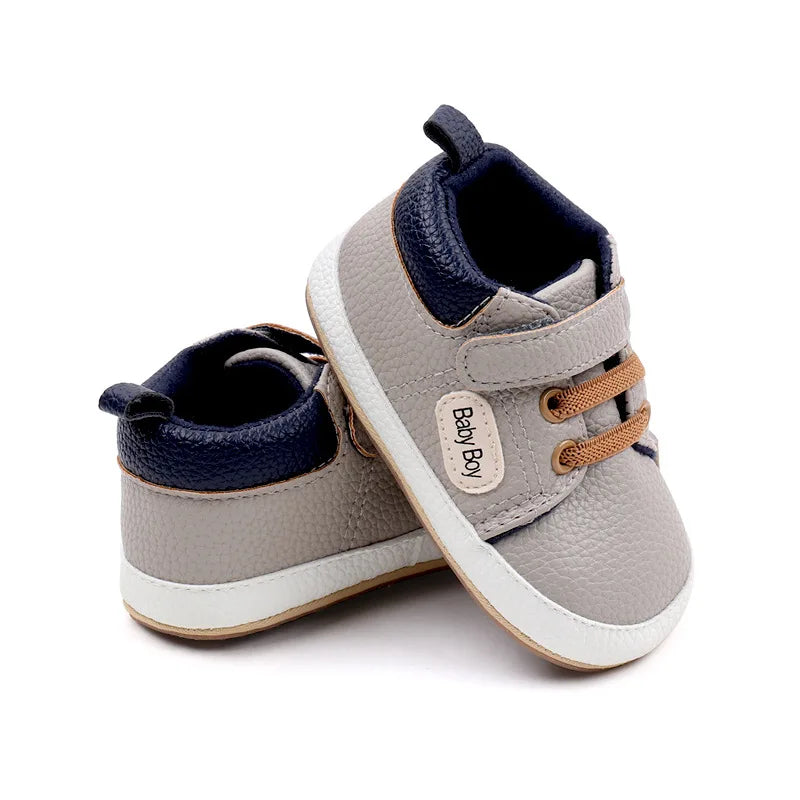 Meckior 2024 New Arrivals Baby Boys Girls PU Leather Sports Shoes Casual Rubber Bottom Anti Slip Toddler Shoes First Walkers