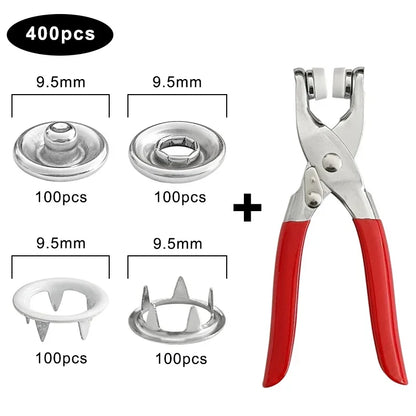 Plier Tool 9.5mm Snap Fasteners Kit Metal Press Studs Tools Buttons for Diy Clothing Leather Crafting Sewing Accessories 단추펜치