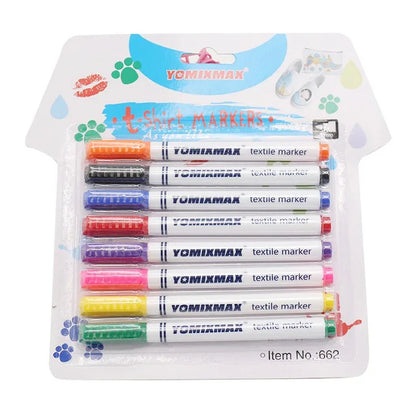 8 Colors/Set Fabric Paint Marker Pen Clothes Textile DIY Crafts T-shirt  Graffiti Pigment Painting Pen School&Office Stationery