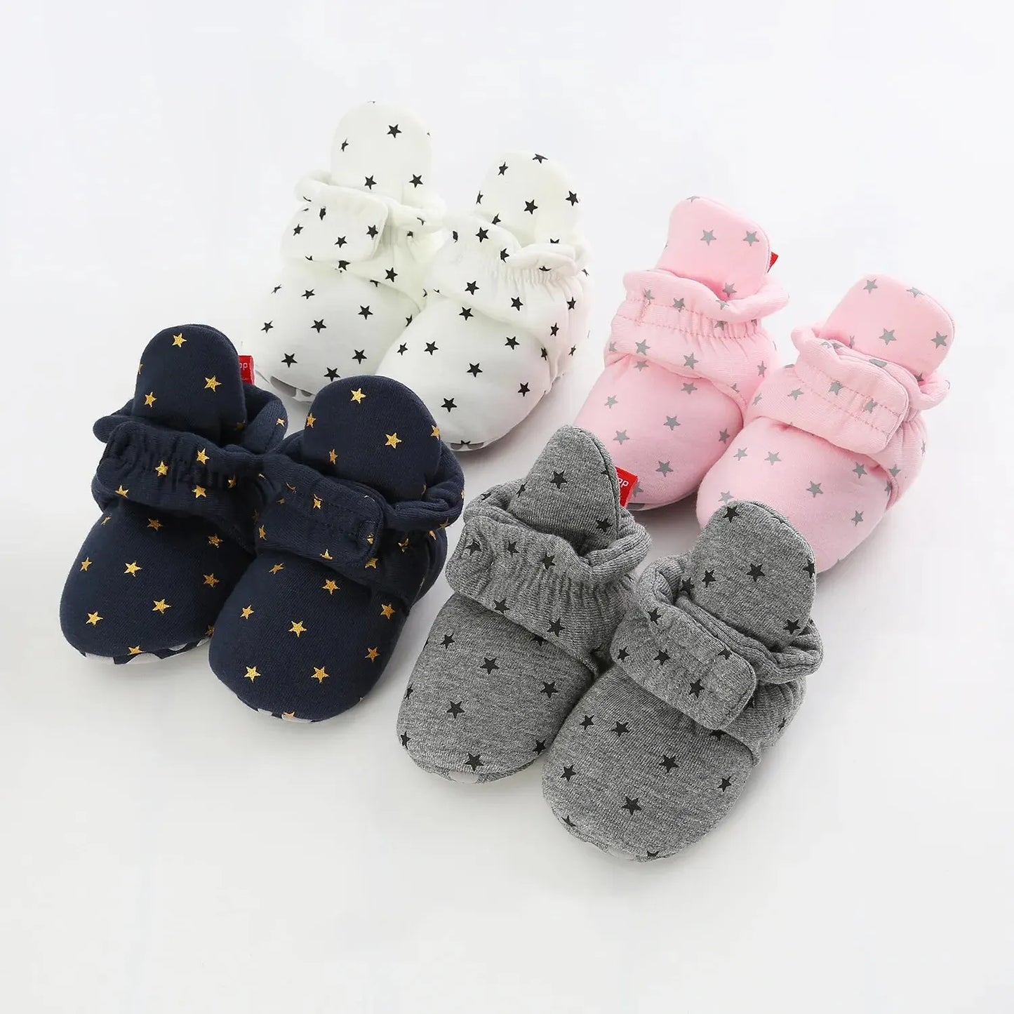 Meckior New Baby Socks Shoes Star Toddler First Walkers Booties Cotton Comfort Soft Anti-slip Warm Infant Baby Boy Girl Shoes