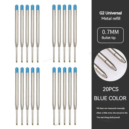 5/10/20pcs L:3.9 In/99mm Ballpoint Pen G2 Refills for Medium Point blue red Black Ink Rods for Writing Office Stationery