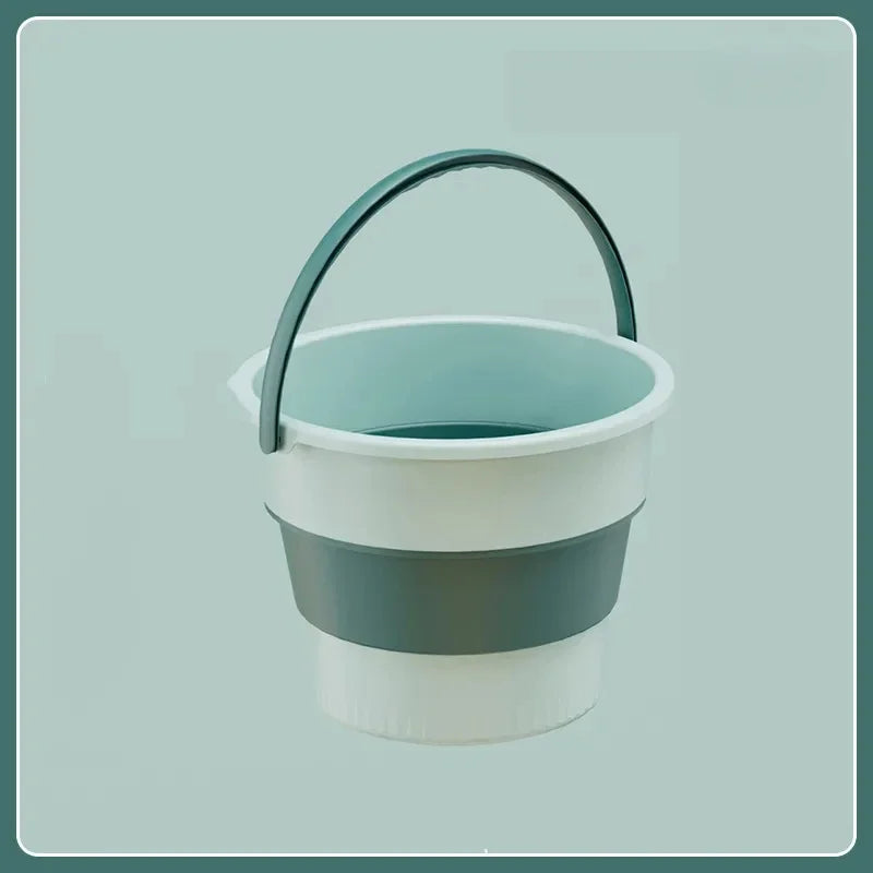 5/10L Folding Portable Bucket with Cover Car Wash Fishing Bathroom Tool Silicone Bucket Outdoor Camping Household Supplies