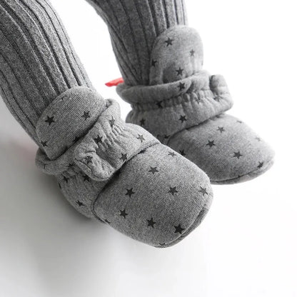 Meckior New Baby Socks Shoes Star Toddler First Walkers Booties Cotton Comfort Soft Anti-slip Warm Infant Baby Boy Girl Shoes