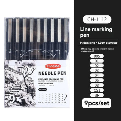 Black Micro Pens,15 Sizes,Waterproof Archival Ink,Fine Point Pen for Artist Illustration,Sketching,Anime,Manga Technical Drawing