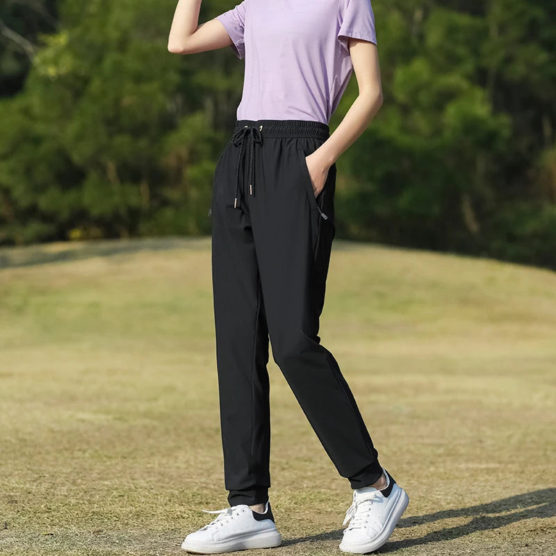 Summer Thin Ice Silk Couple Sports Pants Absorb Sweat Quickly Dry Comfortable and Breathable Men's Casual Sports Pants