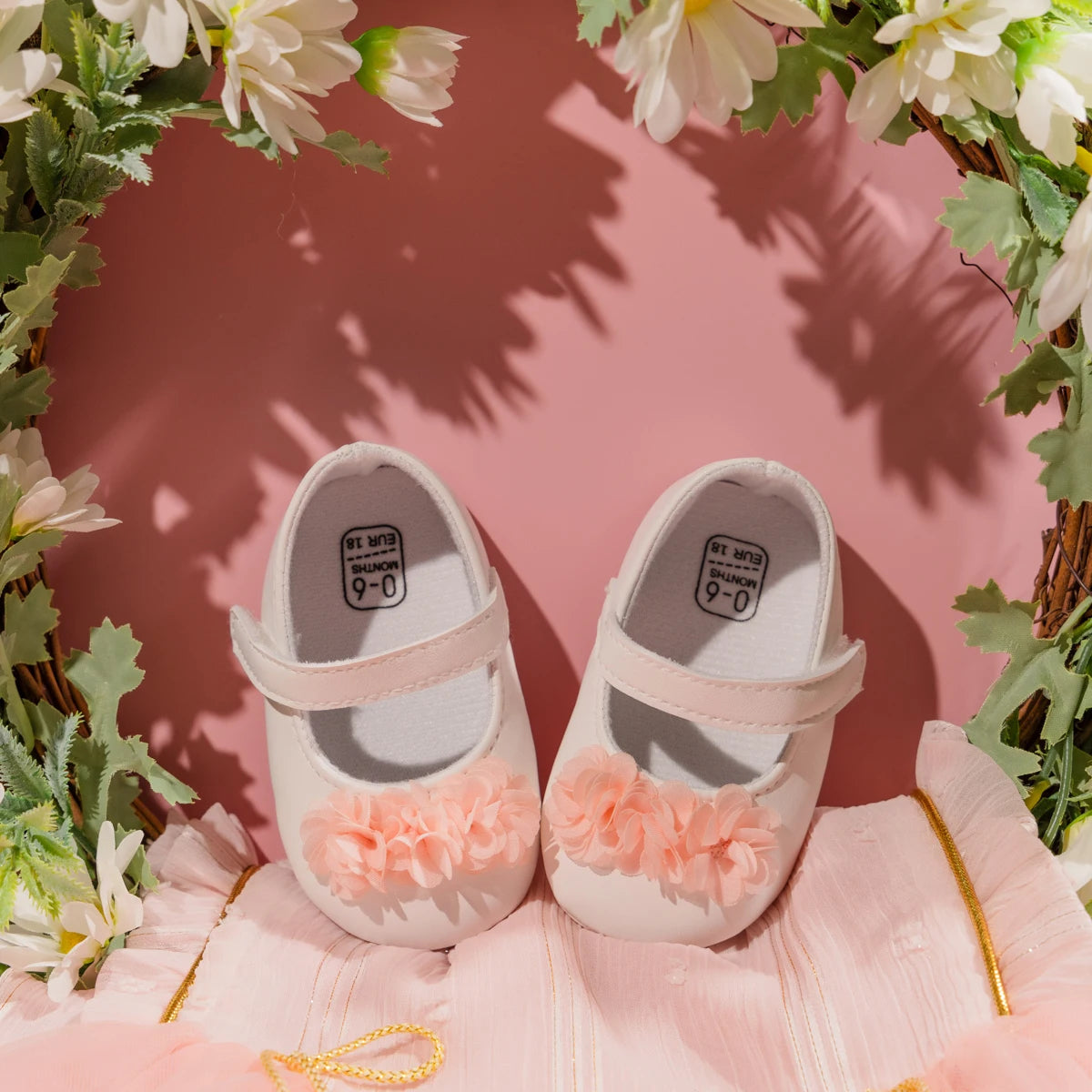 Newborn Baby Girl Princess Shoes Bow Tie Flat Bottomed Bean Shoes Shallow Mouthed Soft Casual Toddler Girls Shoes 0-18M