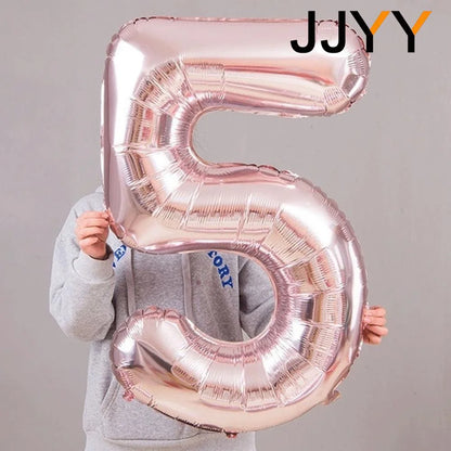 Foil Numbered Balloons 0-9 Balloons Birthday Wedding Birthday Decorations Supplies Anniversary Gift Party Decoration 32Inch 1PC