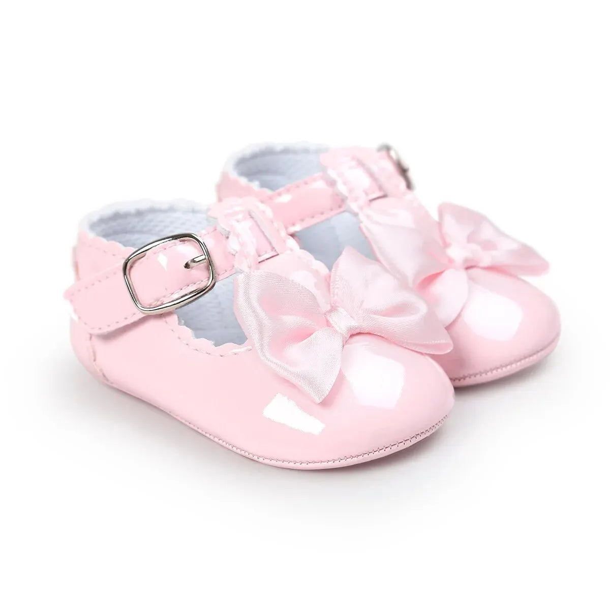 Meckior Baby Girls Shoes Classic Bowknot Rubber Sole Anti-slip PU Girls Dress Shoes First Walker Toddler Crib Baby Shoes