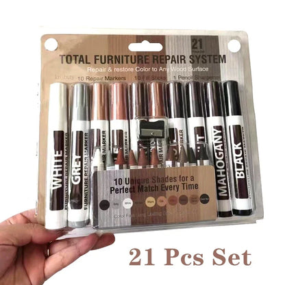 12/17/21Pcs Furniture Touch Up Kit Markers amp Filler Sticks Wood Scratches Restore patch paint pen wood composite repair